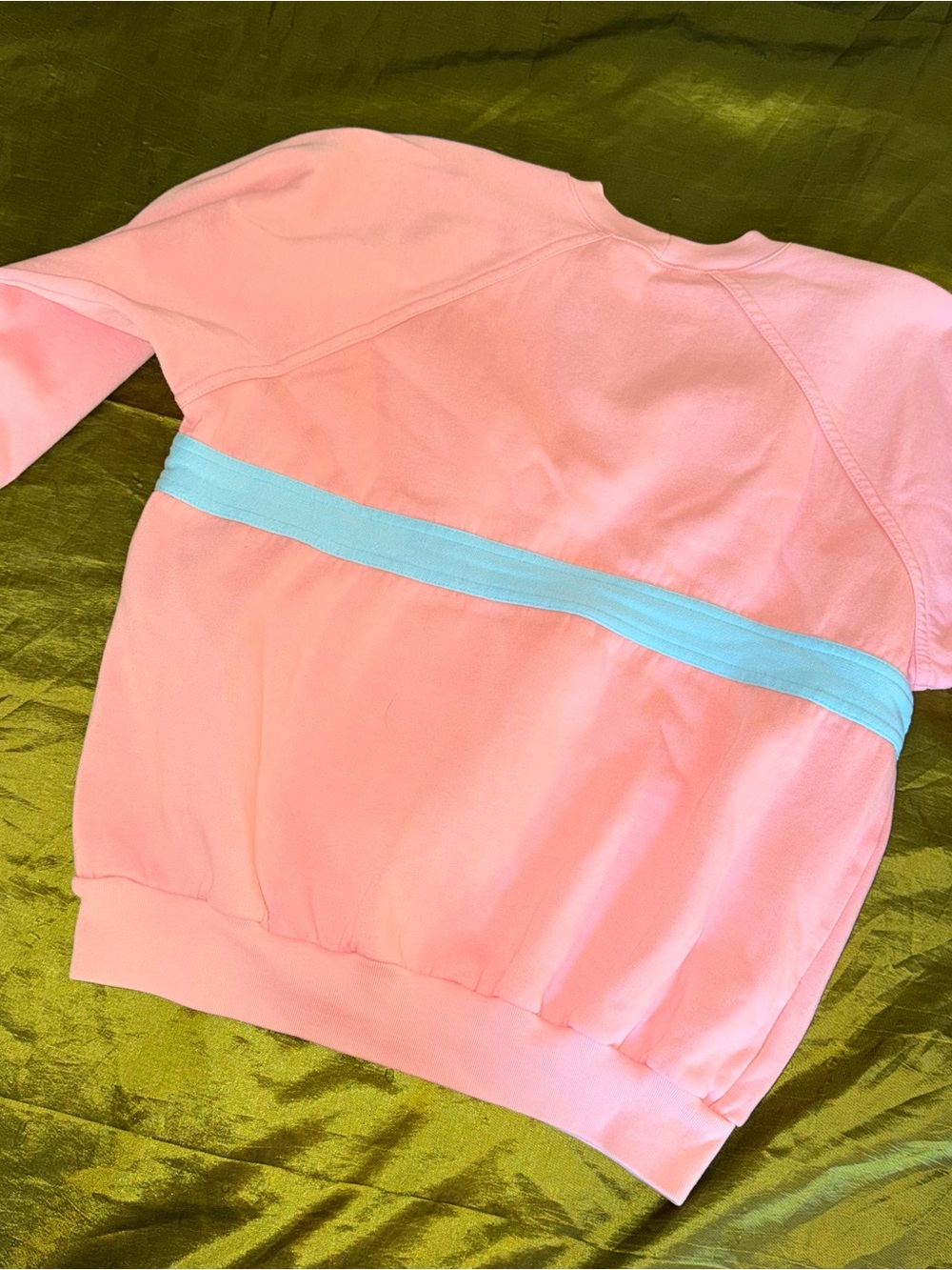 Le Coq Sportif Pink Sweatshirt with Aqua V-Inset - Picture 8 of 12